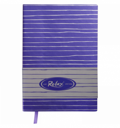 Блокнот деловой RELAX, А5, 96 л., линия, фиолет., иск.кожа ( BM.295201-07 )