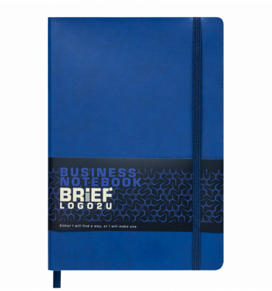 Блокнот деловой BRIEF, L2U, А5, 96 л., клетка, синий, иск.кожа