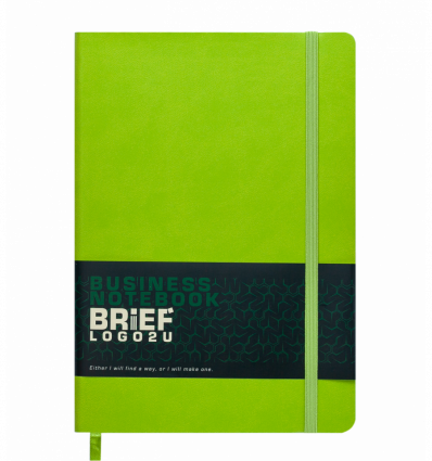 Блокнот деловой BRIEF, L2U, А5, 96 л., клетка, салатовый, иск.кожа