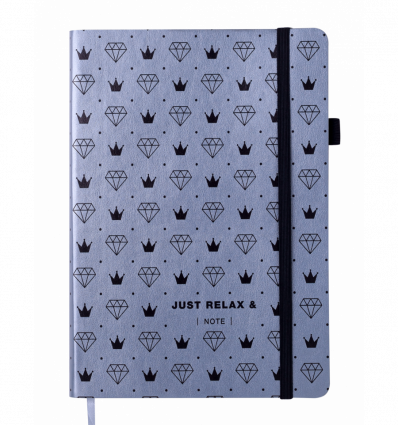 Блокнот діловий RELAX, А5, 96 арк., нелінов., сріблястий, шт.шкіра ( BM.295001-24 )