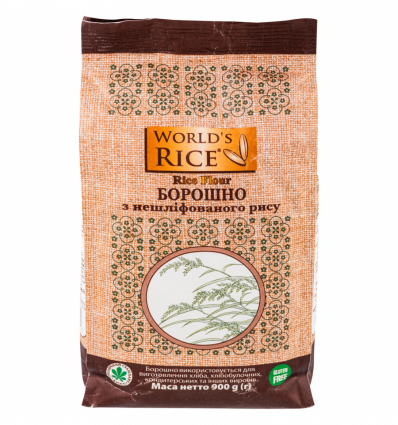 Мука World`s Rice с не шлифованного риса 900г