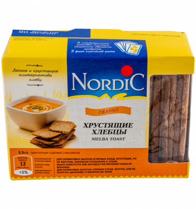 Хлебцы Nordic хрустящие из злаков ржаные 100г