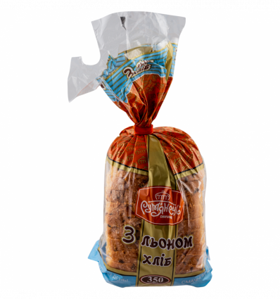 Хліб Рум’янець Заварний з льоном порізаний 350г
