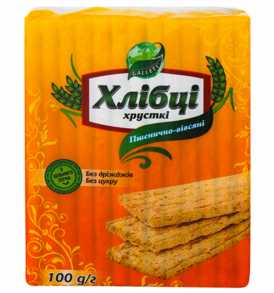 Хлібці Galleti Хлібці Луганці пшенично-вівсяні хрусткі 100г