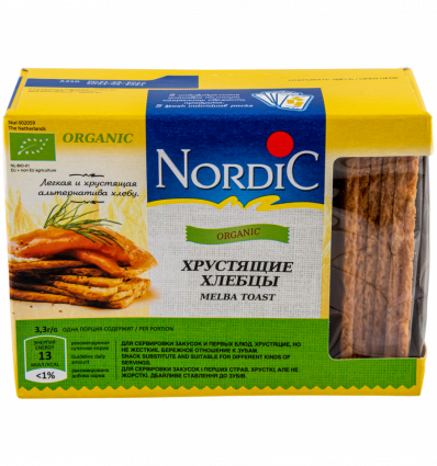 Хлібці Nordic хрусткі зі злаків organiс 100г