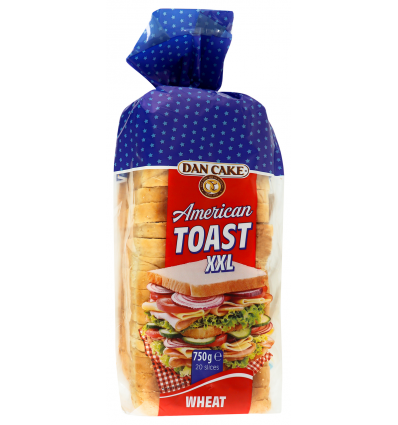 Хліб Dan Cake American toast xxl пшеничний нарізаний 750г