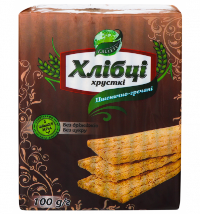 Хлебцы Galleti Хлебцы Луганцы пшенично-гречнев хрустящ 100г