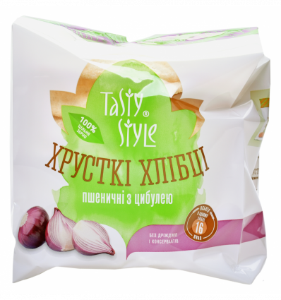 Хлібці Tasty Style Пшеничні з цибулею хрусткі 60г