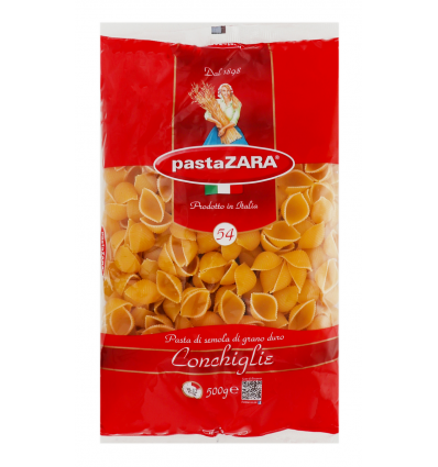 Макарони Pasta ZARA Конкільє з твердих сортів пшениці 500г