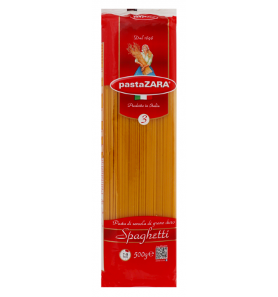 Макарони Pasta ZARA spaghetti з твердих сортів пшениці 500г