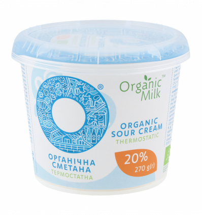 Сметана Organic Milk органічна термостатна 20% 270г