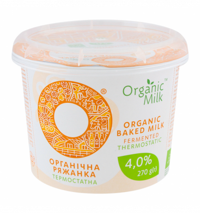 Ряжанка Organic Milk органічна термостатна 4% 270г
