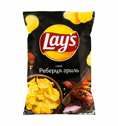 Чипсы картофельные Lay's со вкусом ребер гриль 133г