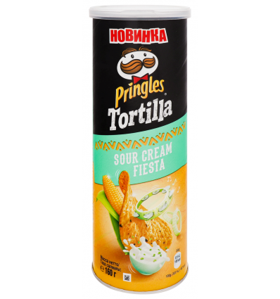 Чіпси Pringles Tortilla кукурудзяні зі смаком сметани 160г