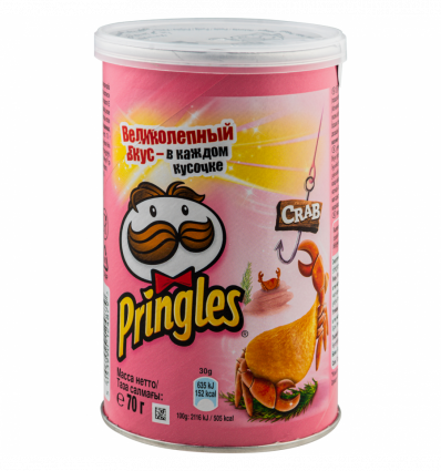 Чіпси Pringles картопляні зі смаком краба 70г