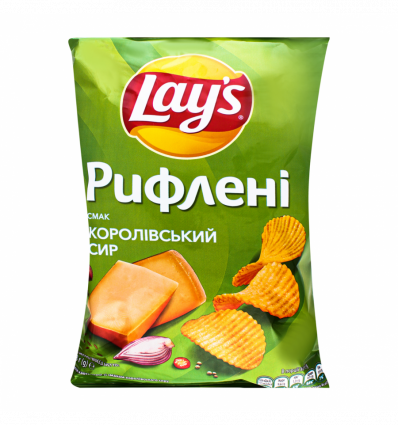 Чіпси Lays рифлені зі смаком королівського сиру 133г