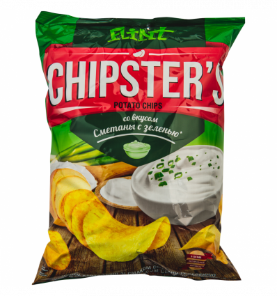 Чіпси Flint Chipster`s картопляні смак сметани і зелені 130г