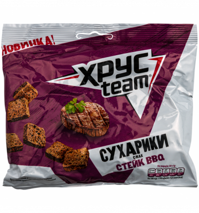 Сухарики ХрусTeam со вкусом стейка барбекю 110г