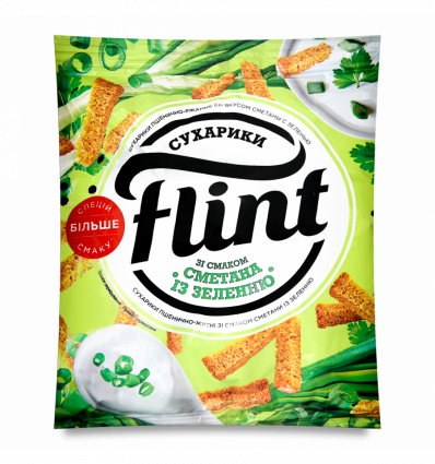Сухарики Flint Пшенично-житні смак сметани із зеленню 70г