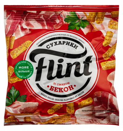 Сухарики Flint Пшенично-житні зі смаком бекону 35г