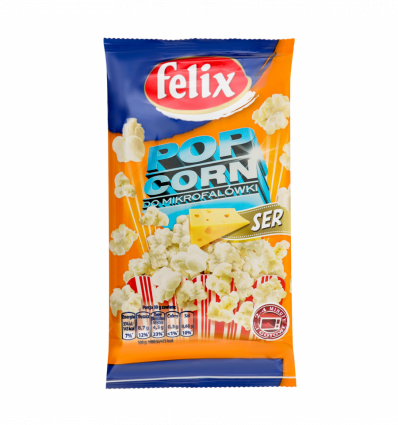 Попкорн Felix зі смаком сиру для мікрохвильовки 90г