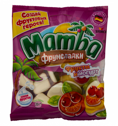 Мармелад Mamba Фрумеладки жувальний фрукти та йогурт 72г