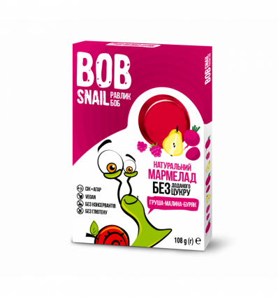 Мармелад Bob Snail груша-малина-буряк без цукру 108гр