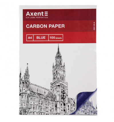 Папір копіювальний Axent 3301-02-A, А4, 100 аркушів, синій