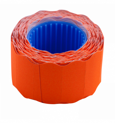 Цінник BUROMAX 26x12мм (500шт 6м) фігурний зовнішнє намотування помаранчевий (BM.282202-11)
