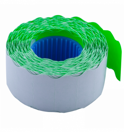 Ценники BUROMAX 26x12мм (1000шт 12м) фигурные внутренняя намотка зеленые (BM.281202-04)