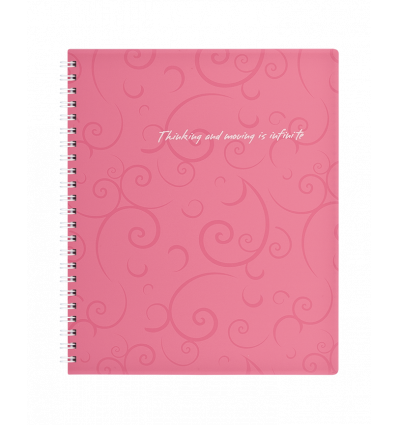 Зошит для нотаток BAROCCO, В5, 80 арк., клітинка, пластикова обкладинка, рожевий