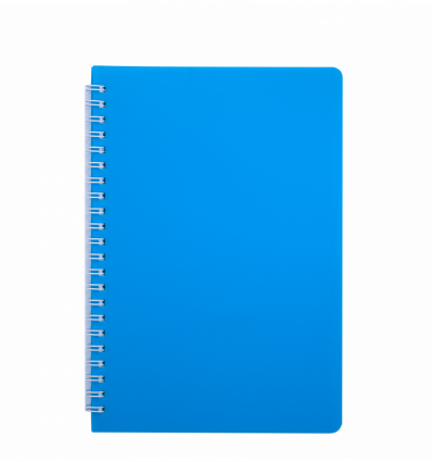 Зошит для нотаток BRIGHT, L2U, А5, 60 арк., клітинка, блакитний, пласт.обкладинка