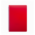 Тетрадь для записей BRIGHT, L2U, А5, 60 л., клетка, красная, пласт.обложка