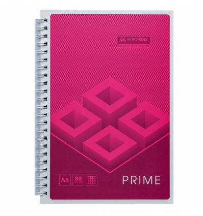 Зошит для нотаток PRIME BM.24551101-10, А5, 96 арк., клітинка, картонна обкладинка, рожевий