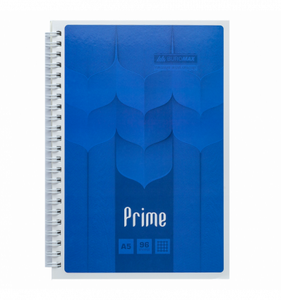 Тетрадь на пружине PRIME А5, 96л., клетка, карт.обл., синий ( BM.24551101-02 )