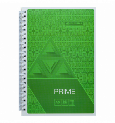 Зошит для нотаток PRIME, А5, 96 арк., клітинка, картонна обкладинка, салатовий ( BM.24551101-15 )