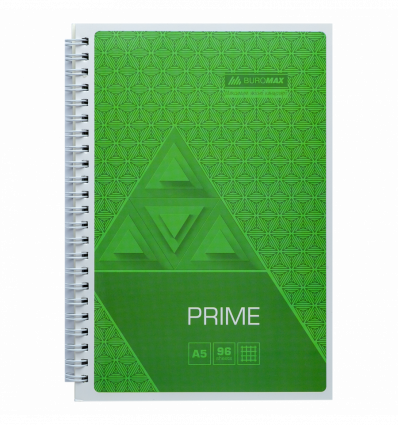 Зошит для нотаток PRIME, А5, 96 арк., клітинка, картонна обкладинка, салатовий