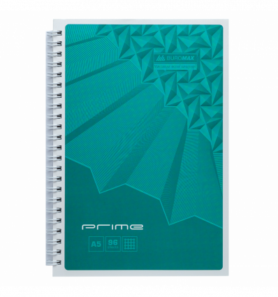 Зошит для нотаток PRIME, А5, 96 арк., клітинка, картонна обкладинка, бірюзовий ( BM.24551101-06 )