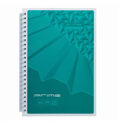 Зошит для нотаток PRIME, А5, 96 арк., клітинка, картонна обкладинка, бірюзовий