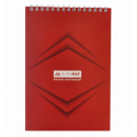 Блокнот на пружине сверху MONOCHROME, JOBMAX, А5, 48 л., красный