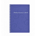 Записна книжка на пружині, BAROCCO, А6, 80 арк., клітинка, пластикова обкладинка, фіолетова