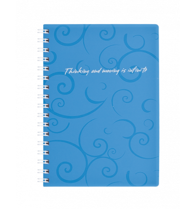 Записна книжка на пружині, BAROCCO, А6, 80 арк., клітинка, пластикова обкладинка, блакитна