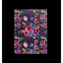 Записна книжка FLORA, А6, 64 арк., клітинка, тв. обкл., мат. ламінація+лак, темно-синя ( BM.2461410