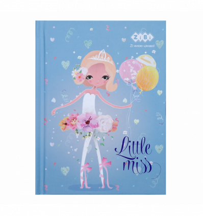 Блокнот LITTLE MISS, А-6, 64л., кл., тв. обл., мат. лам.+лак, глит, голубой