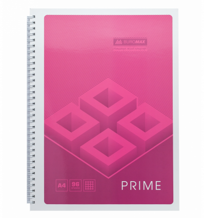 Зошит для нотаток PRIME BM.24451101-10, А4, 96 арк., клітинка, картонна обкладинка, рожевий