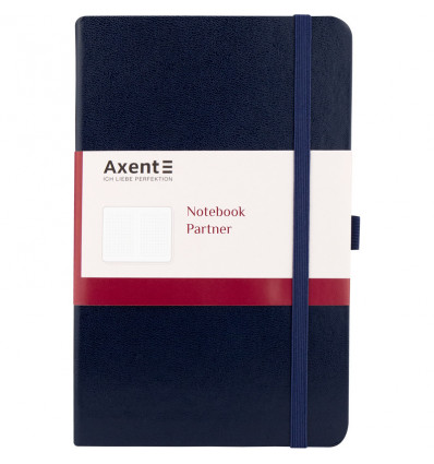Книга записна Axent Partner 8201-02-A, A5-, 125x195 мм, 96 аркушів, клітинка, тверда обкладинка, син