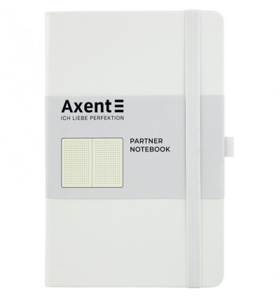 Книга записна Axent Partner 8306-21-A, A5-, 125x195 мм, 96 аркушів, крапка, тверда обкладинка, біла