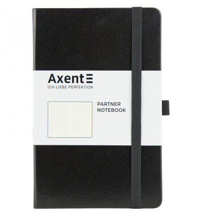 Книга записная Axent Partner 8306-01-A, A5-, 125x195 мм, 96 листов, точка, твердая обложка, чёрная