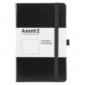 Книга записна Axent Partner 8306-01-A, A5-, 125x195 мм, 96 аркушів, крапка, тверда обкладинка, чорна