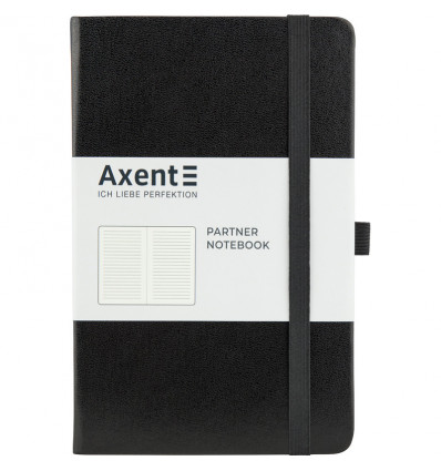 Книга записная Axent Partner 8308-01-A, A5-, 125x195 мм, 96 листов, линия, твердая обложка, чёрная